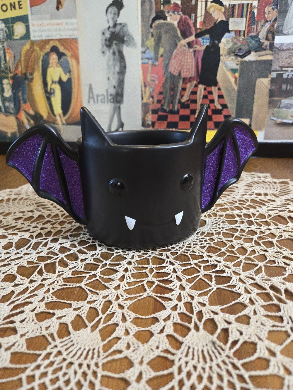 Bath & Body Works Bat-Shaped Glitter Wing Three Wick Candle Holder